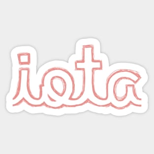 Iota Cursive Greek Letter Sticker